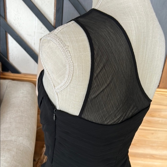 Max & Cleo Black Asymmetrical Ruched Cocktail Dress, black dress size 6 - Picture 11 of 12